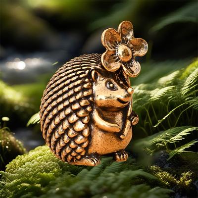 Messing Ornament Kleine Igel Figuren Retro Kupfer Igel Messing Tee Haustier Zuhause Desktop Kleine Ornamente Handwerk Miniaturen