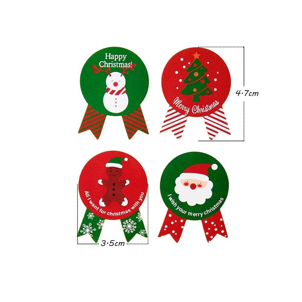 80pcs/Set Christmas Label Paper Sticker Package Sealing Stickers for Cookie Candy Nuts Package Xmas Tree Snowman Gift