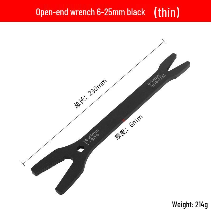 Multi-Purpose 8-22mm Self-Tightening Double-Head Wrench: Box-End & Open-End