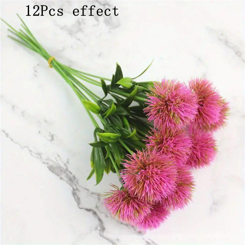 3/6/12Pcs 28cm  Silk Dandelion Artificial Flower Plant Bouquet for Home Decor Wedding Decorative Party Table Vase Decoration