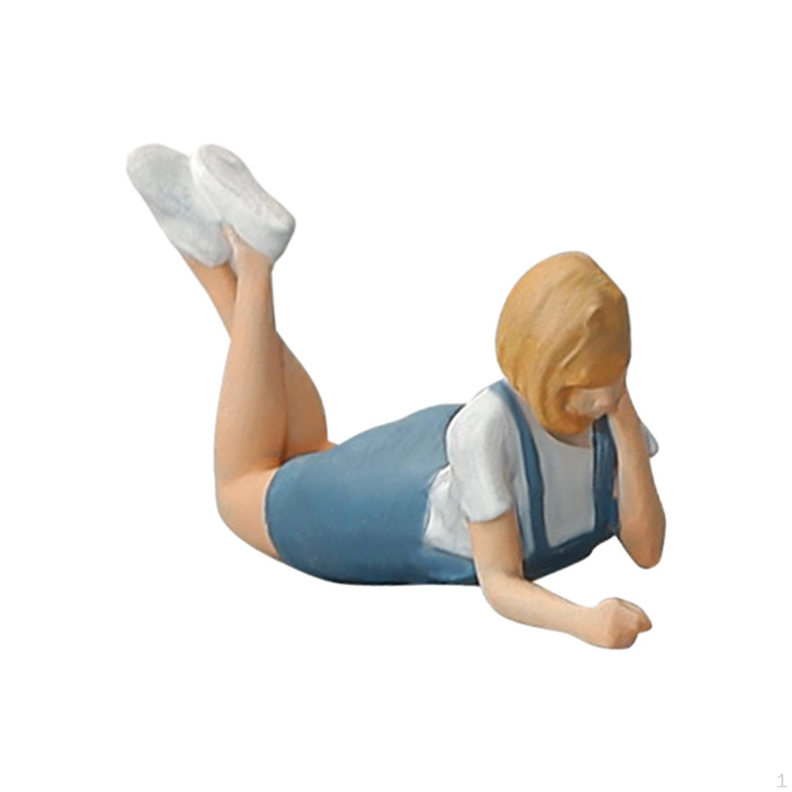 

1/64 нарисованные люди, крошечные персонажи из смолы для миниатюрной сцены, микропейзаж, песочный стол lie prone women