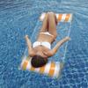 Inflatable Pool Lounge Chair with Backrest and Striped Design for Relaxation