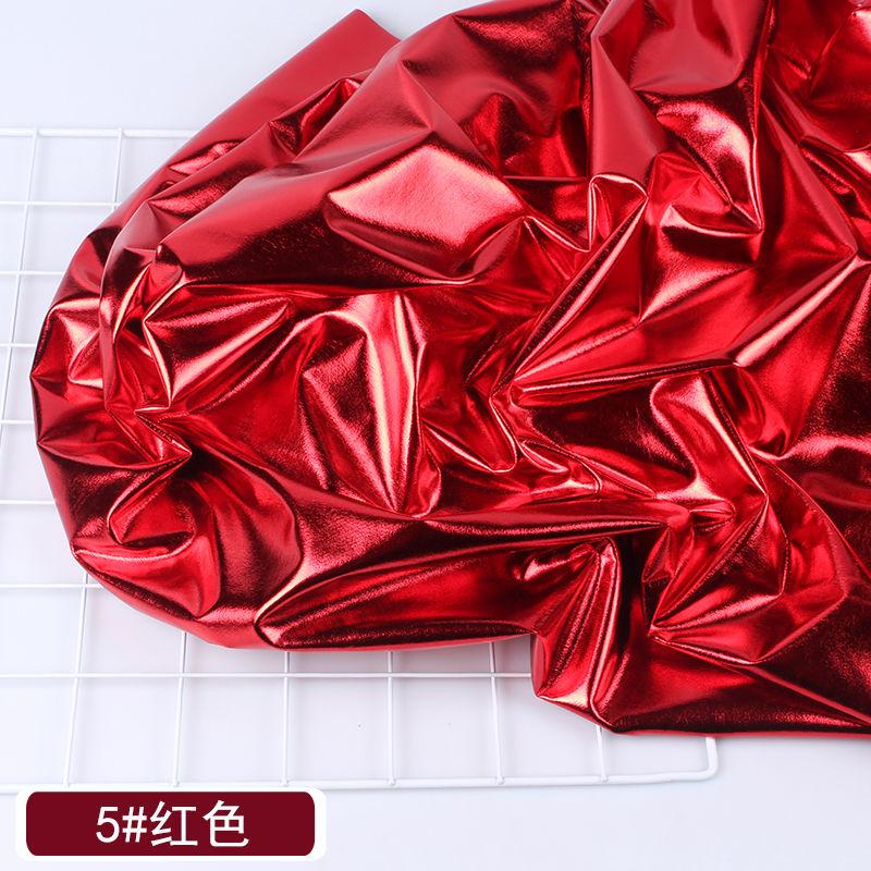 Elastic Golden Reflective Fabric By The Meter for Stage Clothes Hats Decoration Sewing Plain Bronzing Cloth Smooth Skin-friendly