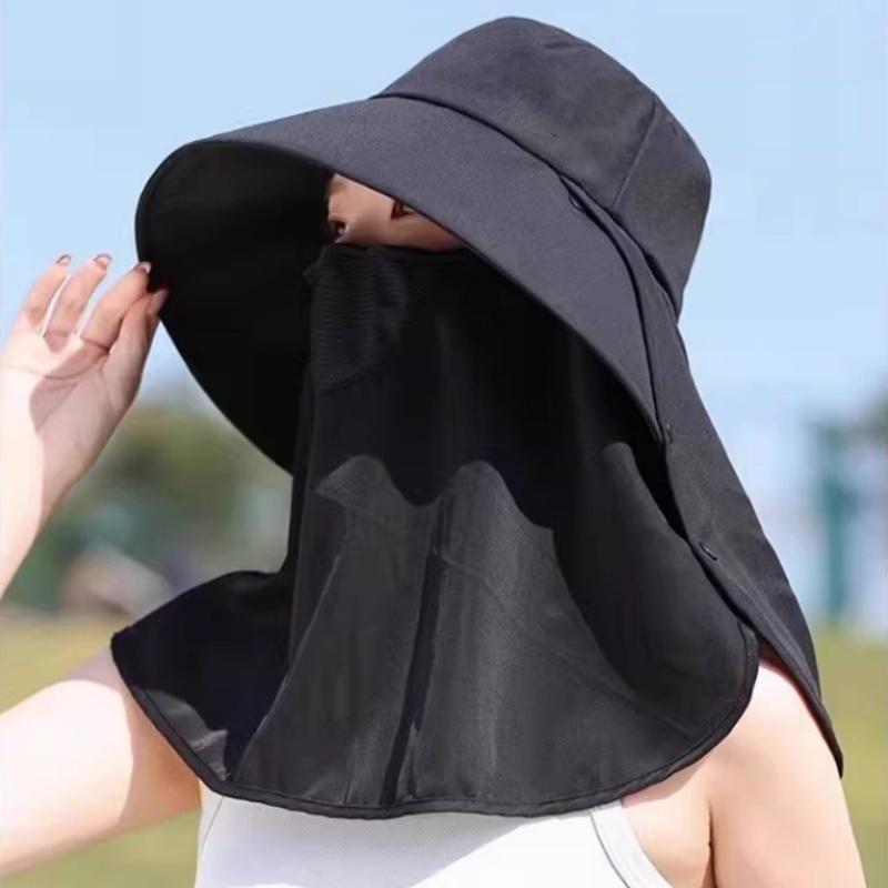 Wide Brim Sunscreen Fisherman Hat Breathable Neck Protection Hat Uv Protection Sun Protection Picking Tea Hat Fishing Hat
