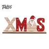 Wood Letter Ornament Wooden Christmas Table Sign, XMAS SNOW NOEL Tabletop Sign with Noel Base, Hollow Centerpiece for Xmas Party Decor Festive Signs