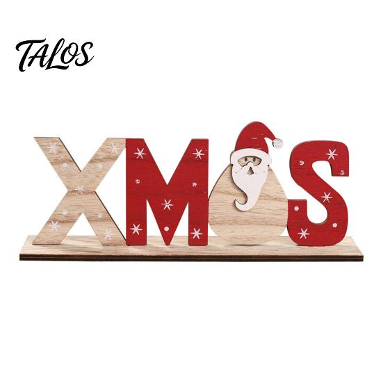 Wood Letter Ornament Wooden Christmas Table Sign, XMAS SNOW NOEL Tabletop Sign with Noel Base, Hollow Centerpiece for Xmas Party Decor Festive Signs