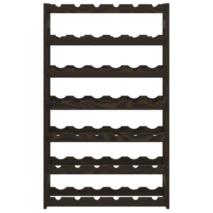 VidaXL Wine Rack for 42 Bottles Black Solid Pine Wood 373403