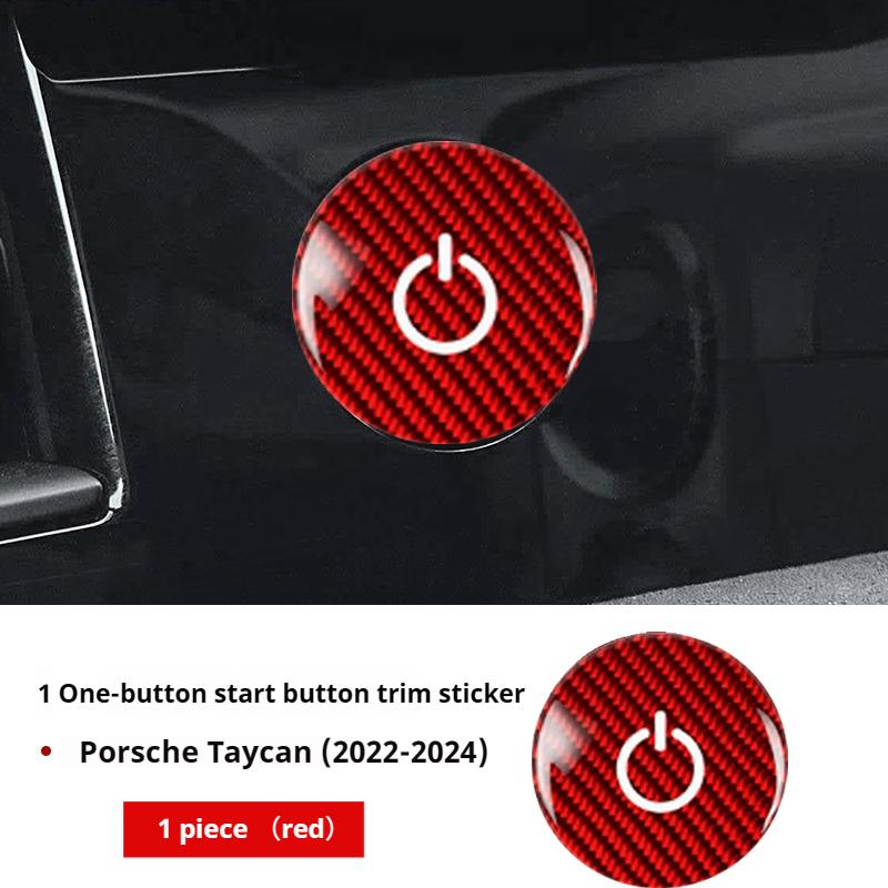 Suitable for Porsche Taycan2025 real carbon fiber ignition switch one-button start patch