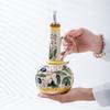Hand-Painted Ceramic Olive Oil Dispenser Bottle with Handle – 550ML Vintage Mediterranean Style