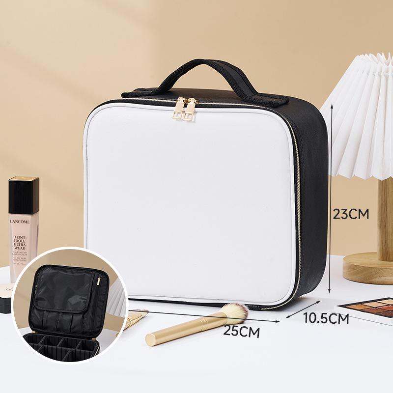 Large Capacity Detachable Makeup Bag with LED Mirror for Professional Use, Easy to Clean
