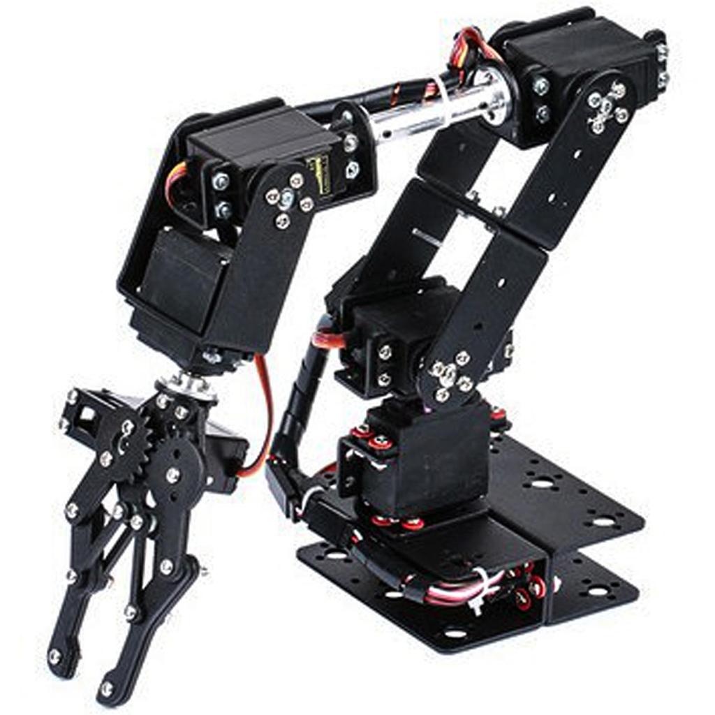 Robot Arm Kit, 6DOF Robot Mechanical Arm Clamp Claw Kit with Aluminum Plate for 6DOF Manipulators