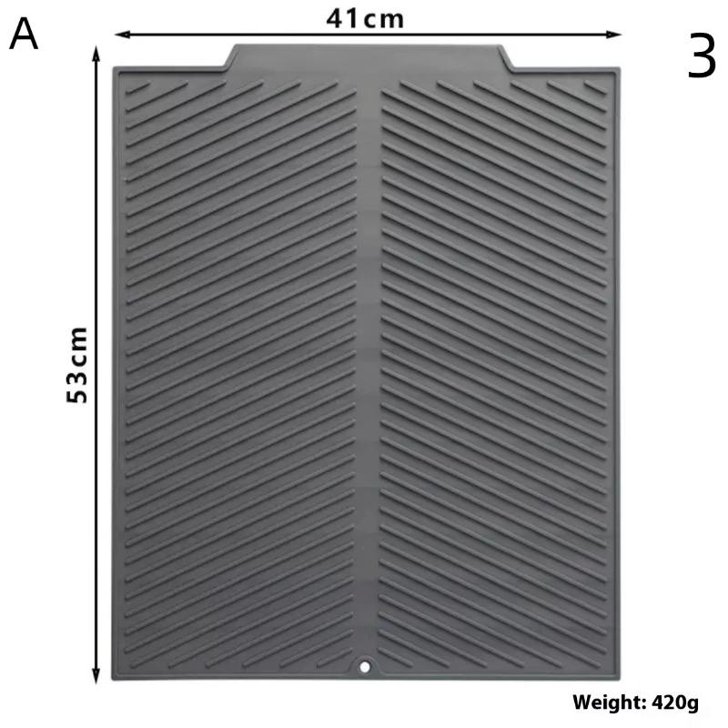 Silicone Drain Pad With Hole Drying Mat Pots Dish Drain Mat For Kitchen Tableware Non-slip Mats Anti-scald Coaster Kitchen