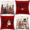 Christmas Pillowcase Decorative Linen Printed Porch Courtyard Sofa Home Decoration Pillowcase