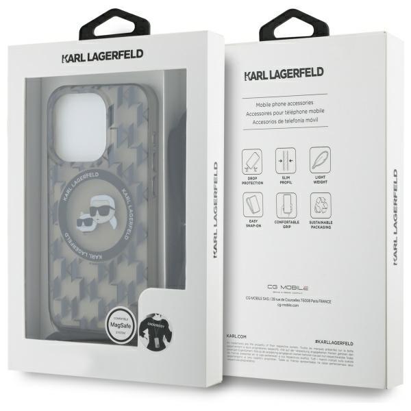Karl Lagerfeld Klhmp16Lhckcklck Iphone 16 Pro 6.3 Czarny/Black Hardcase Iml Crossbody Monogram Karl & Choupette Head Magsafe