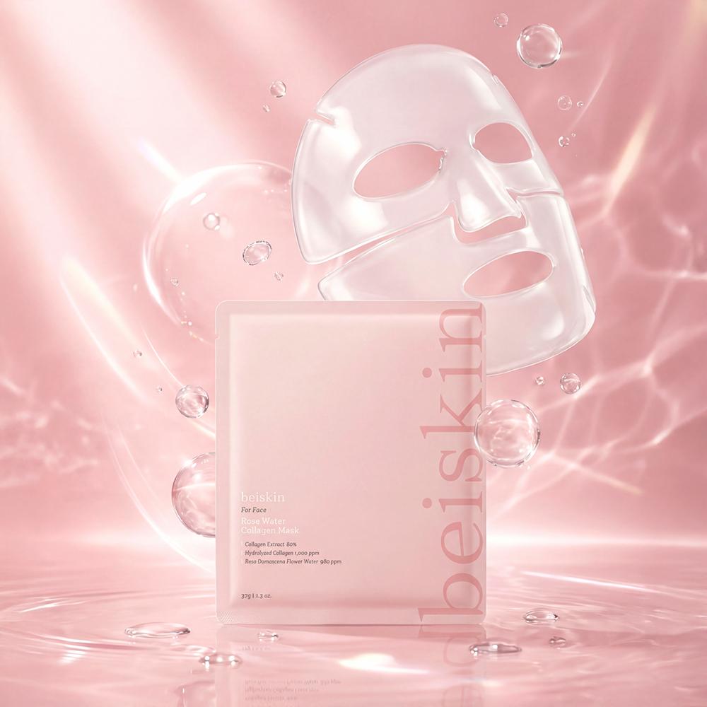 Base Skin [pore Elasticity] Base Skin Rose Water Collagen Mask 5 Sheets
