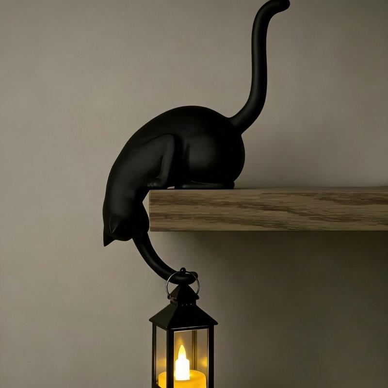 Funny 3D Printed Cat Inverted Hanging Ornament Hook Cute Cat Figurine Hook For Pet Lover Keys Home Organization And Decor