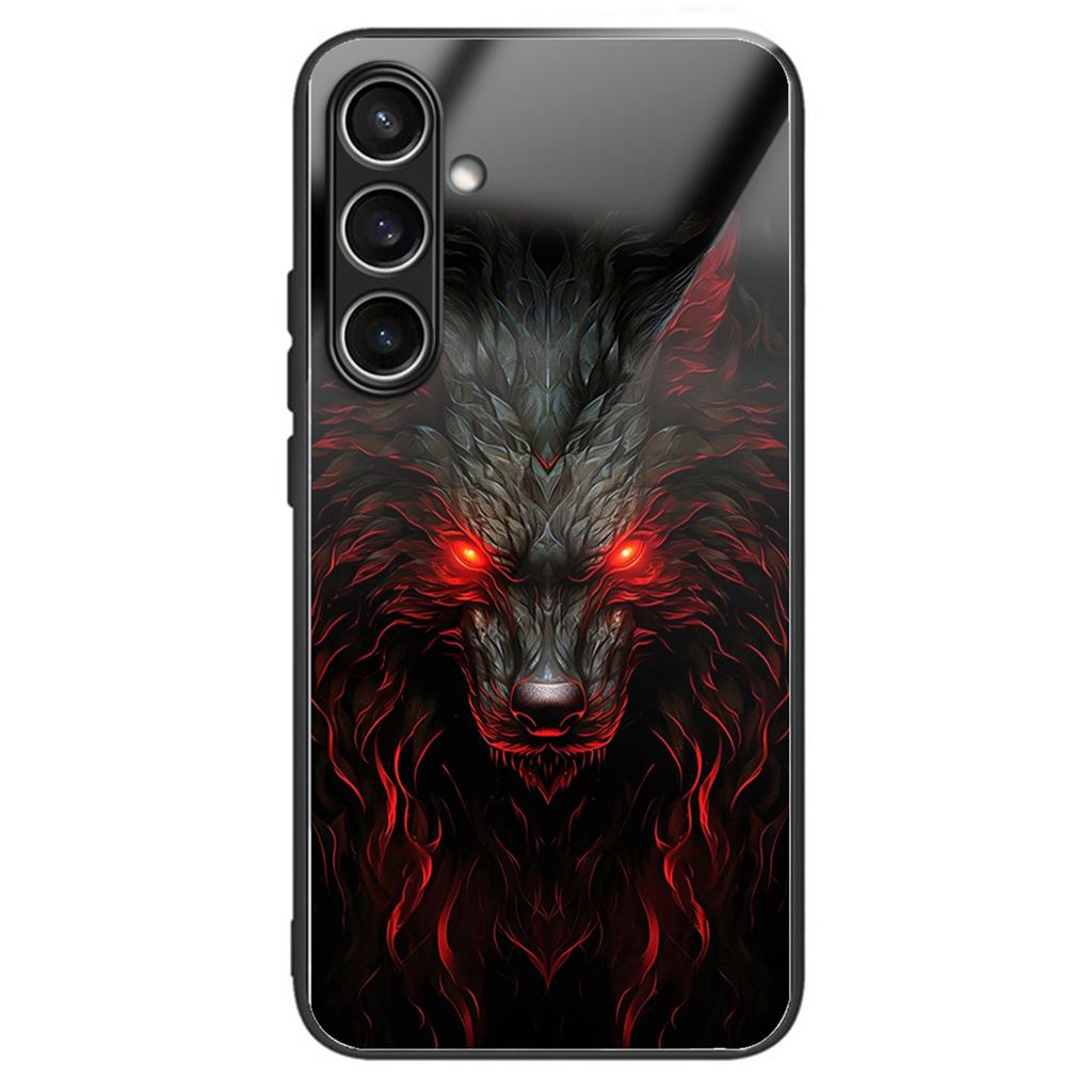 For Samsung Galaxy S24 FE Case Tempered Glass TPU Drop-Proof Phone Cover Pattern Printing