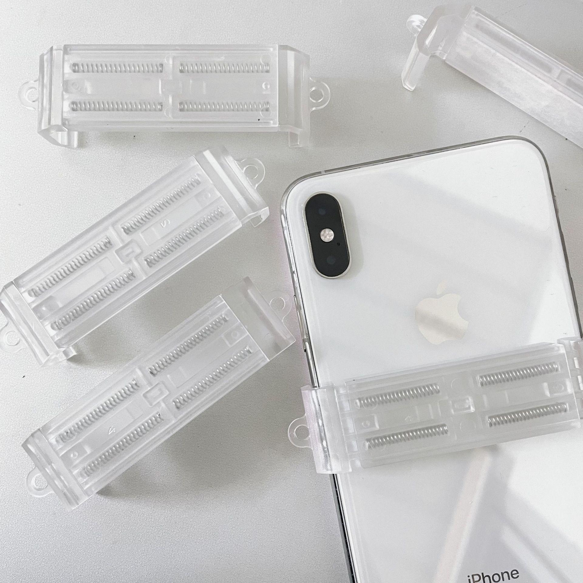 

Cartoon Cream Glue Phone Case with Transparent Back Clip & Crossbody Lanyard