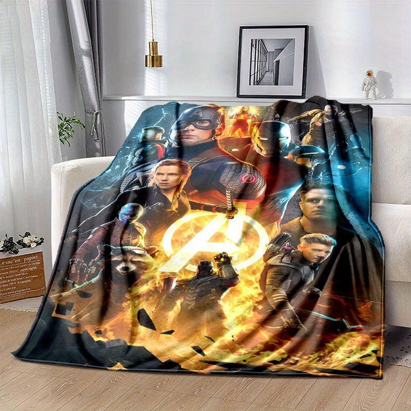 Avengers Super Heroes Blanket, Warm Comfortable Soft Blanket for Chair Office Sofa Bed Sofa Office Camping, Suitable for Gifting Relatives a