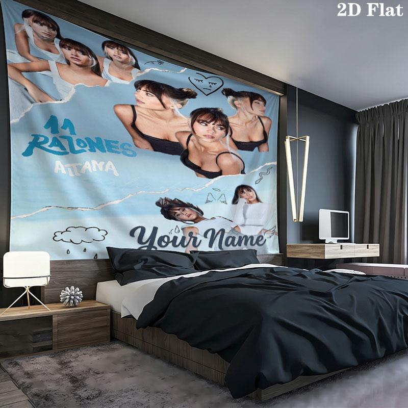 Aitana Name Wandteppich Ästhetischer Wandbehang Bedruckter Stoffdecke Dekorative Wandteppiche für Schlafzimmer Wohnzimmer Heimdekoration