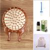 Double-Sided Meridian Comb Scalp Therapy Massage Comb Head Caring Natural Wood Round Handle Comb Scraping Body Massager