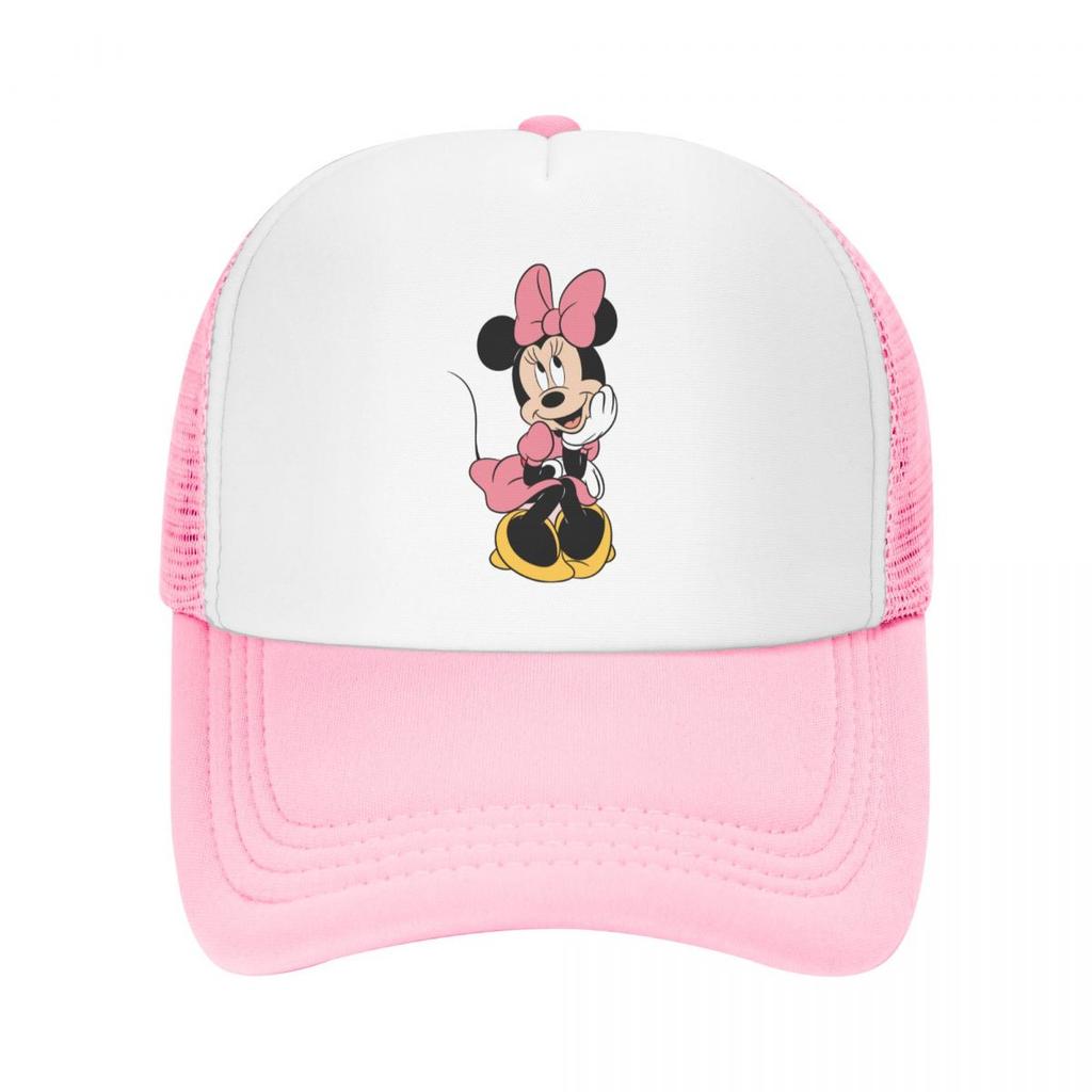 Minnie Mouse Mickey Mesh Trucker Hat Vintage Unisex Breathable Meshback Baseball Cap Adjustbale