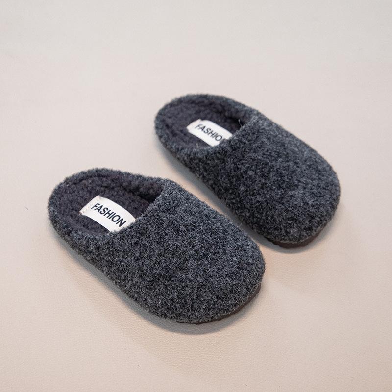 

Girls Shoes, Toe Cover Slippers, Children s Soft-soled Cotton Half-covered Cotton Shoes 25 темно-сірий