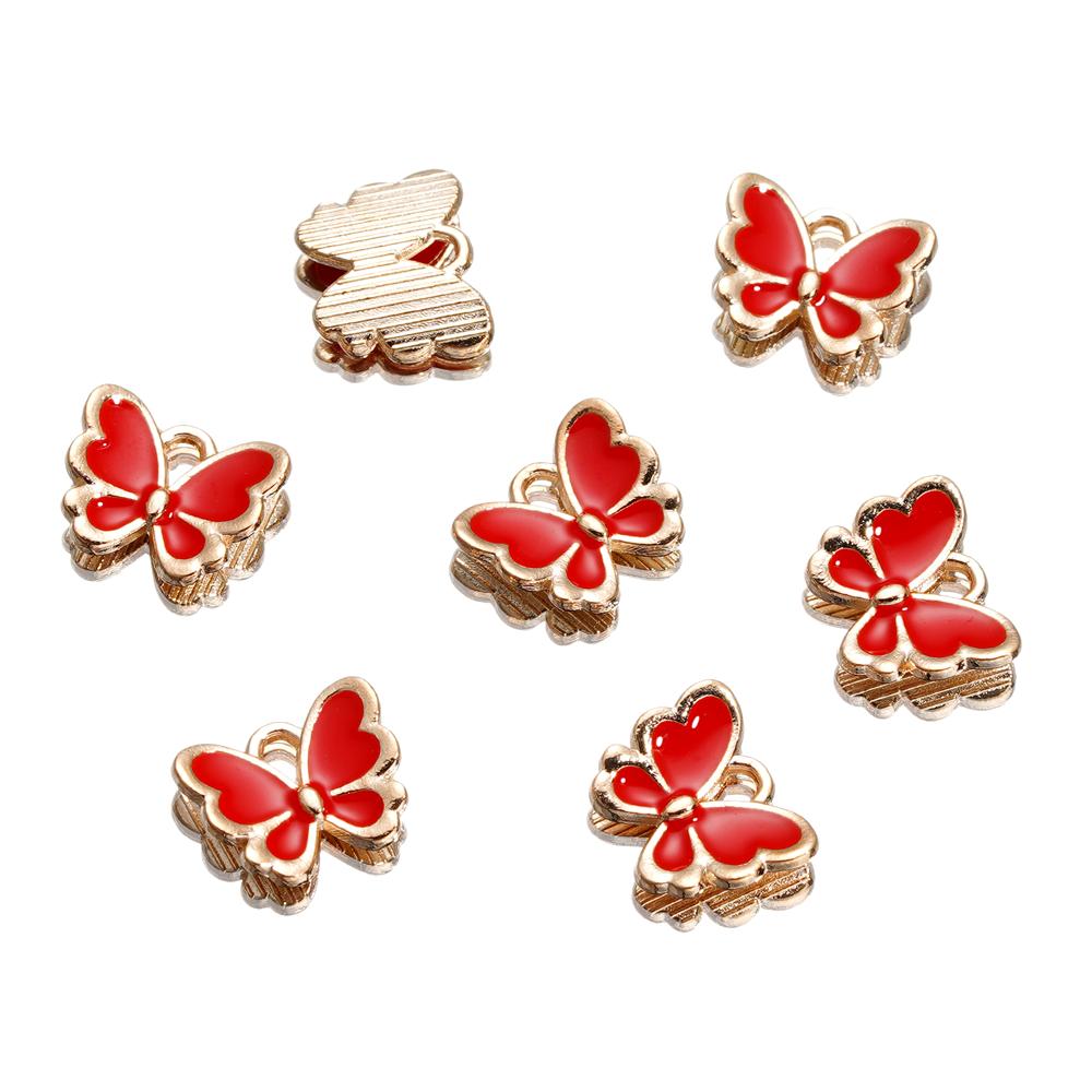 4Pcs/Lot 4 Styles Alloy Metal Drop Oil Butterfly Charms Animal Pendant For DIY Bracelet Necklace Jewelry Making Accessories