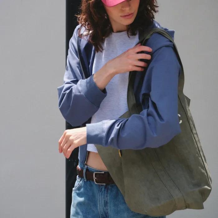 COTTON LOGO BIG BAG [KHAKI]