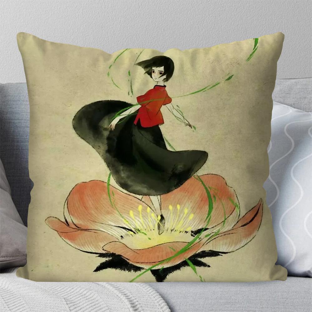 1 Stück Big Fish And Begonia Animation Kissenbezug Quadratisches Kissen Schlafzimmer Sofa Freizeit Komfort Auto Wohnzimmer Heimdekoration 40X40