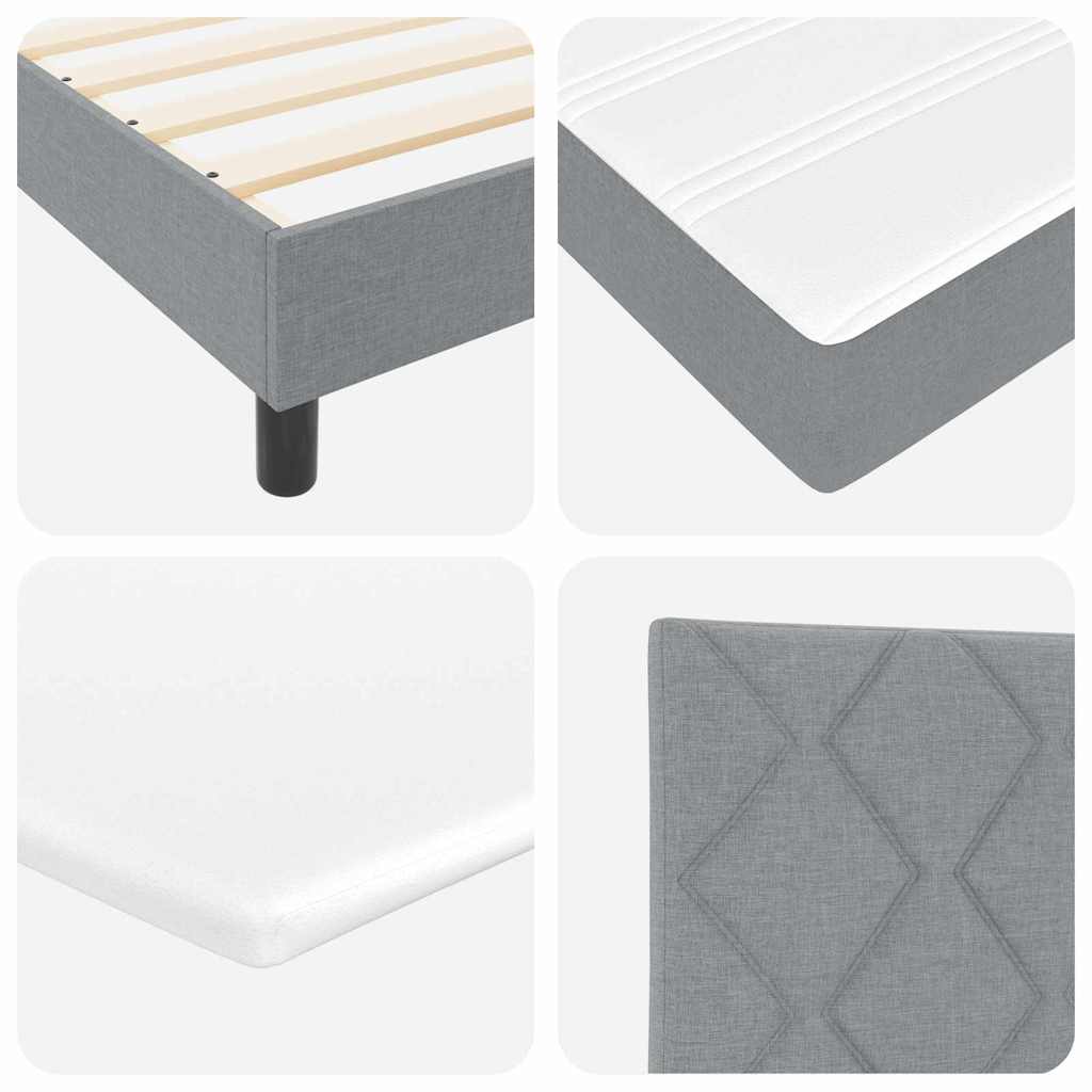 Boxspring Bed with Headboard Light Gray 180 x 200 cm Fabric