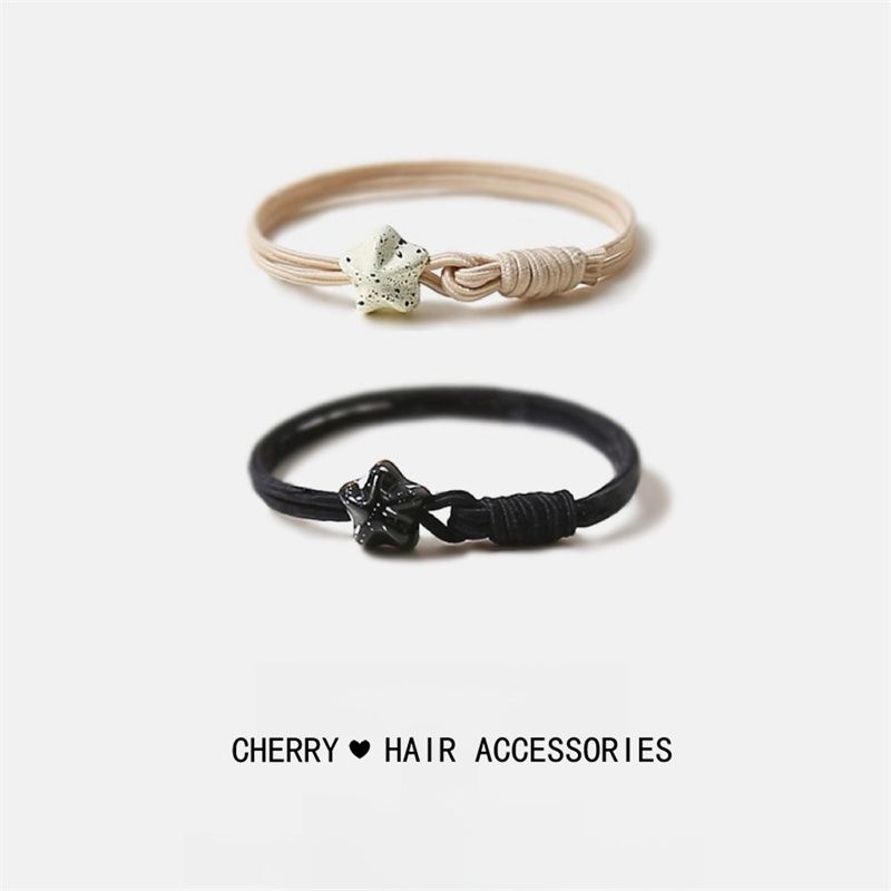 

XINGX Резинка для волос Супер Фея Красивая Изысканный Ремешок для переноски Резинка Все-сочетаемые Девичьи Аксессуары для волос для Завязывания волос [2 Pack] Black + White