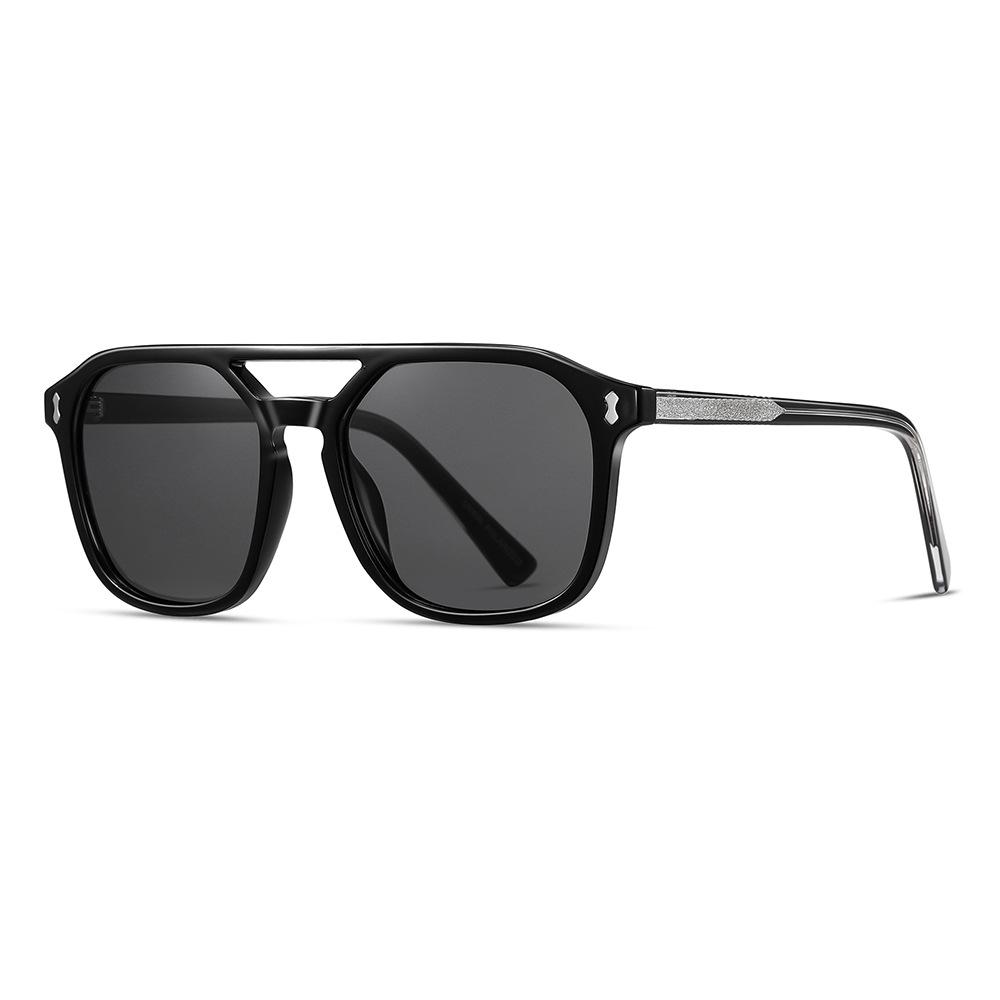 New American toad glasses acetic acid plate polarized sunglasses classic large frame double beam male pilot sunglasses