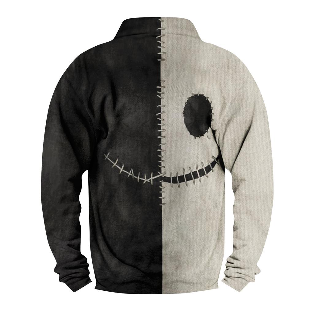 Hanorac fără glugă cu imprimeu de Crăciun, ocazional, pentru bărbați