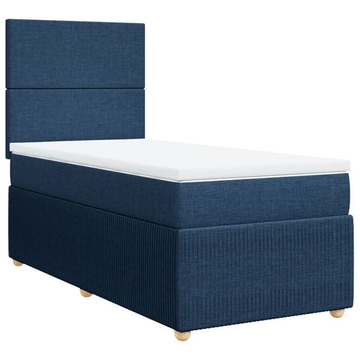 VidaXL Sommier à lattes de lit avec matelas Bleu 80x200 cm Tissu 3294182