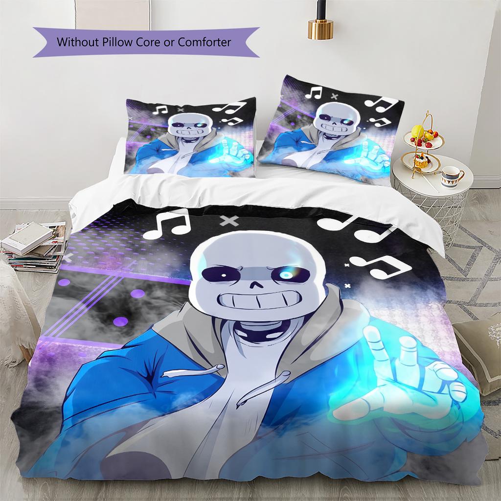 Sans  Pattern Bedding Quilt Set  Home Decoration  Gift (1 * duvet cover + 2 * pillowcase  without core)