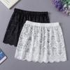 Women Lace Floral Fake Shirt Skirt Blouse Tail Hem Detachable Underskirt Shirt False Mini Skirt Fake Hem Adjustable Fake Top