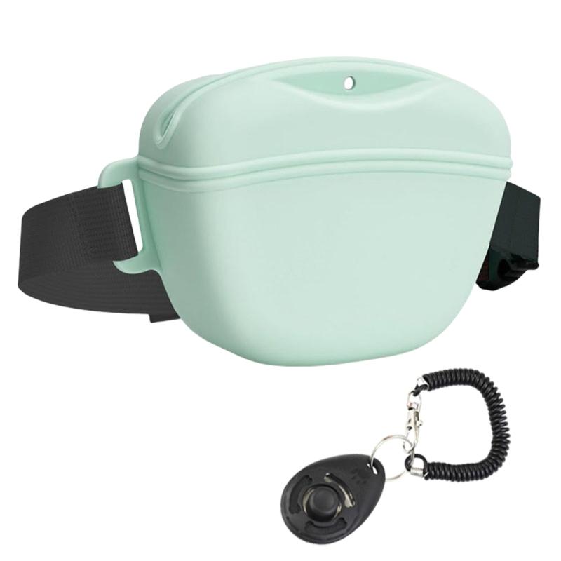 Silikon-Leckerlibeutel für Hunde mit Hundetrainings-Clickern Wasserdichte Bauchtaschen für Training Belohnung Outdoor