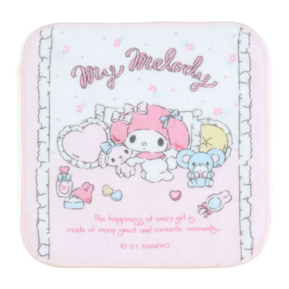 Sanrio Petit Towels 16 x 16 cm Light Blue Yellow Light Blue Cotton My Melody My Melody Set of 4 with Name Space Character 044598 SANRIO Approx. 100%