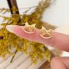 Year of the Horse Rhinestone Stud Earrings: S925 Silver Needle, Cute & Versatile Style