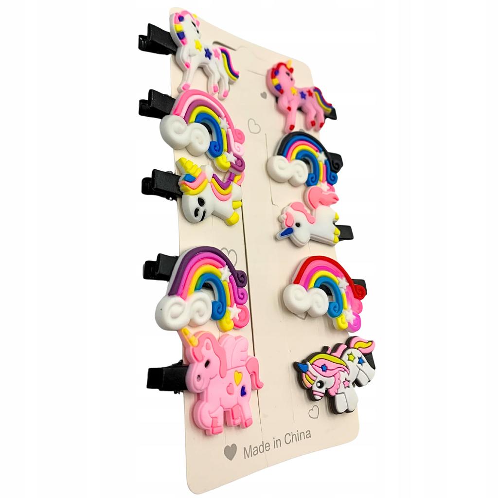 Set Of Colorful Unicorn Hair Clips 10 Pcs.