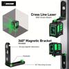 High-Precision Portable Green Laser Level with Infrared 2-Line Projection for Home Use