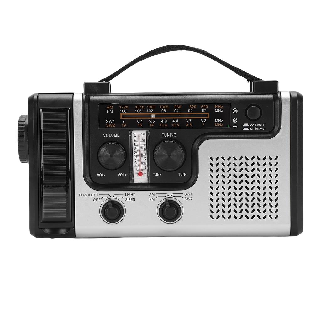 AM FM SW Portable Hand Crank Radio 1200mAh Emergency Solar Power Pocket Radio with Full Band Speaker Cell Phone Charger
