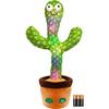 DancingTalking Cactus Mimicking ToyTalking Repeat Singing Sunny Cactus Toy 120 Pcs Songs for Baby 15S Record Your Sound Sing+Dancing+Recording+LED