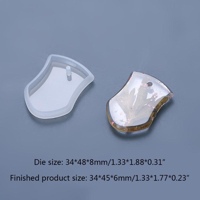 Geometric Love Heart Round Ellipse Square Rectangle Shield Shaped Pendant Mold UV Crystal Resin Perforated Silicone Mold