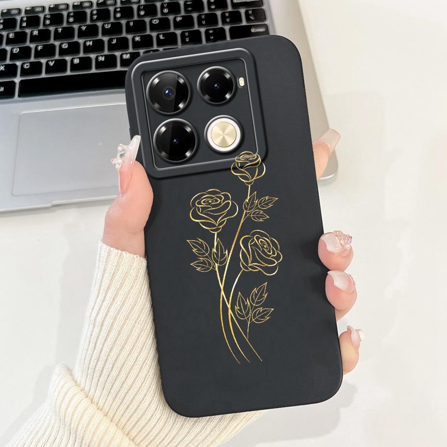 Soft TPU Candy Silicone Phone Case For Infinix Note 40 Pro Plus Note 40 4G 5G Back Cover Note40 4G Bumper Flower Girl Fashion