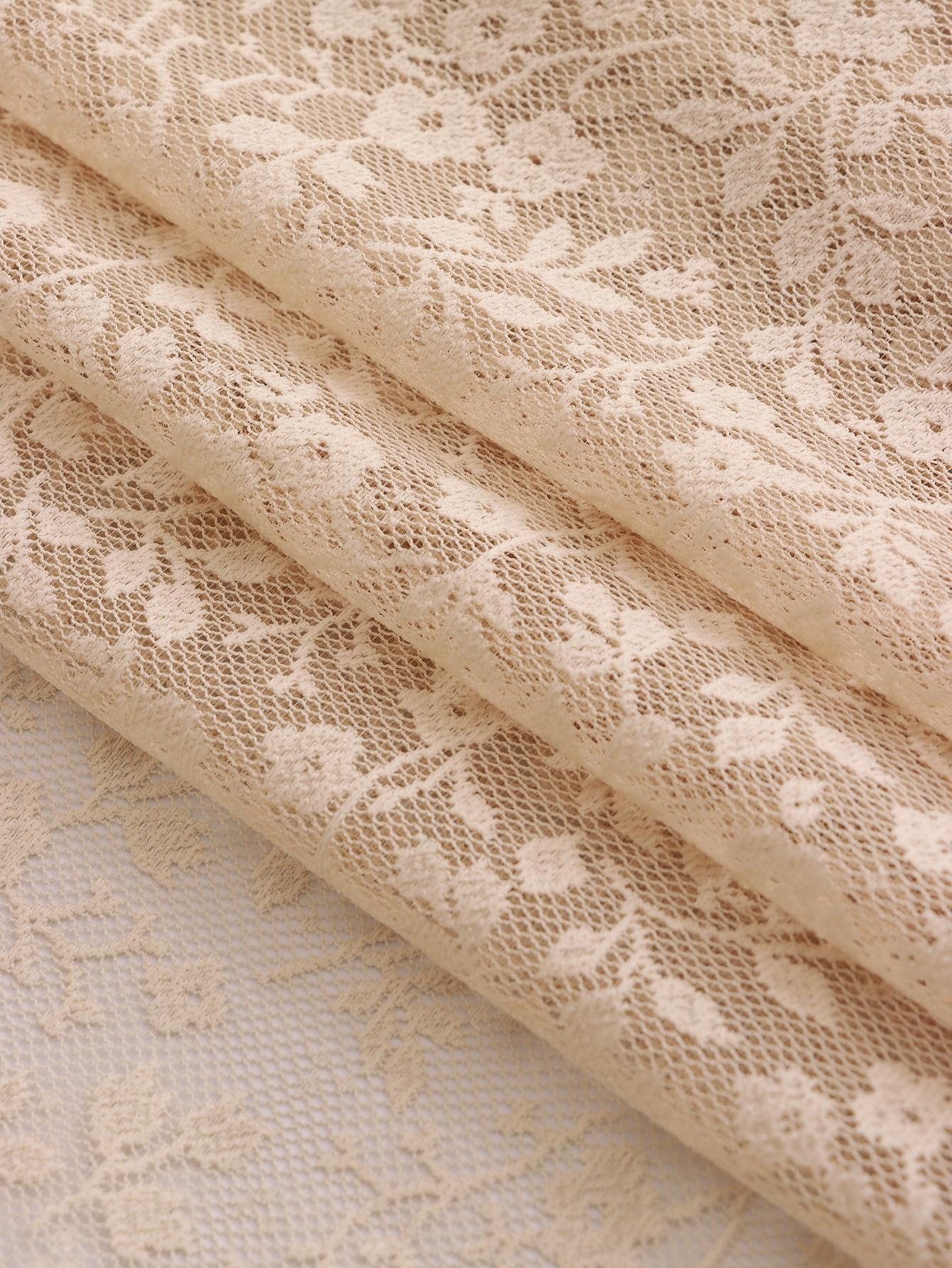 

Бежевые кружевные шторы с цветочным узором в стиле кантри для декора гостиной, спальни. Идеально для украшения вечеринок и мероприятий. 130x160cm 1PC&Fixed Pleat бежевый