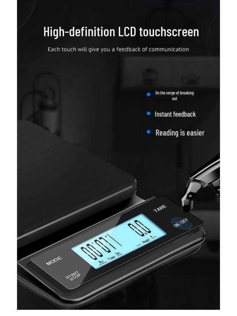 Multifunkční dobíjecí USB váha na kávu pour-over s časovačem