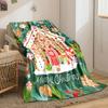 Gingerbread House Snowman Christmas Blanket Bedroom Blanket for Livingroom Couch Lunch Break Soft Throw for Friend's Festival Gift