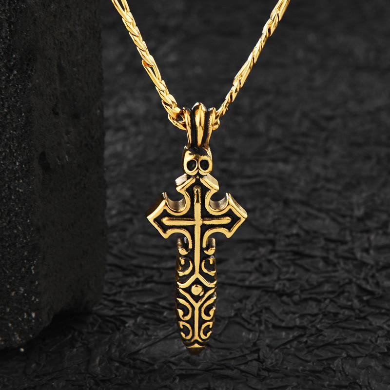 

Skull Retro Alluring Necklace With Adjustable Chain In Premium Titanium Steel For Stylish Wear золотой